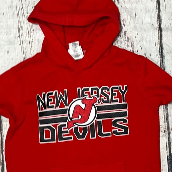 Boys Kids New Jersey Devils NHL Hockey Hoodie Pullover Sweatshirt - Picture 2 of 4